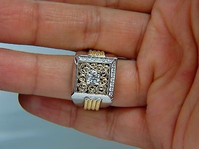 18kt mens .60ct diamond ring coil wrap 3d tourbillon still life deco 10002 *v