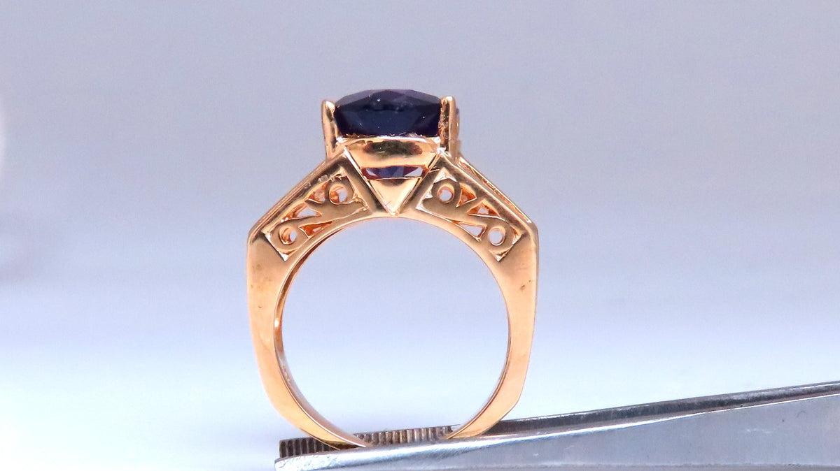 Natural Amethyst Diamonds Cathedral Ring 18kt gold Ref 12299 *v
