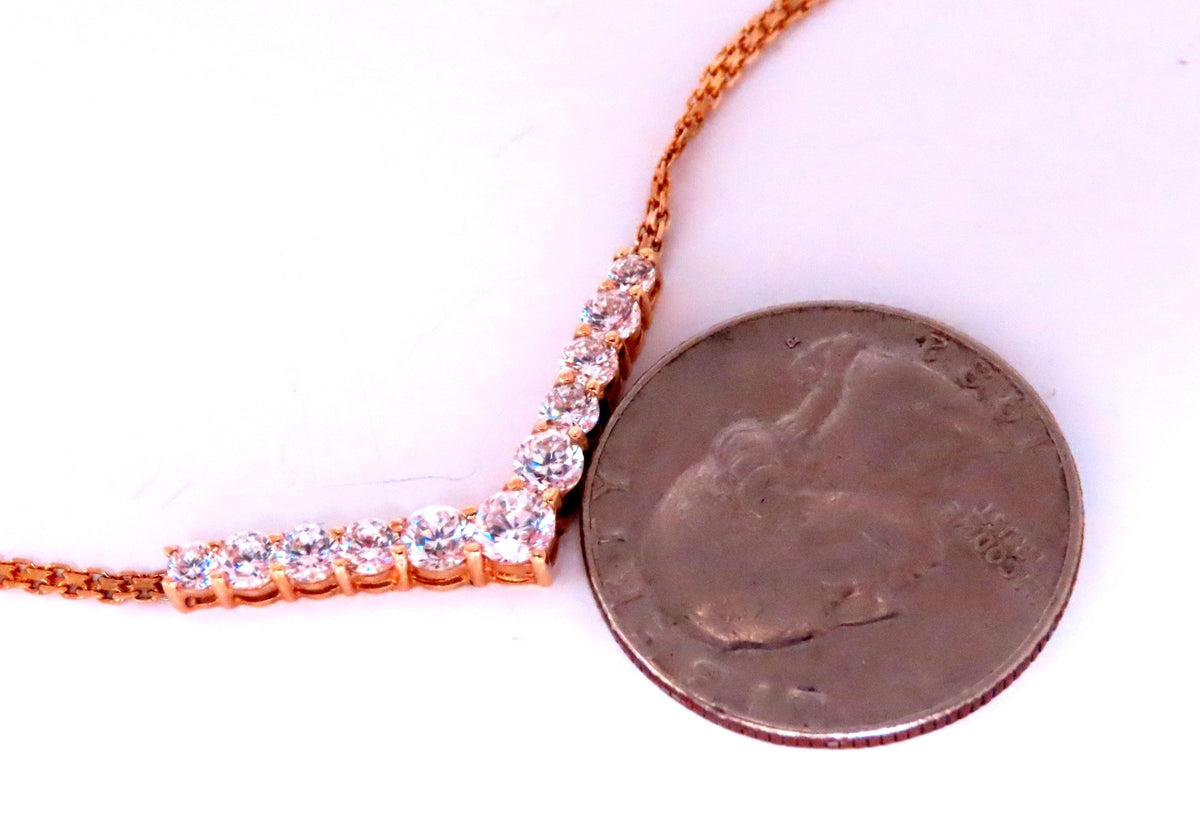 1.20ct Zircon "v" Chevron Necklace 14kt Gold 12526 *v