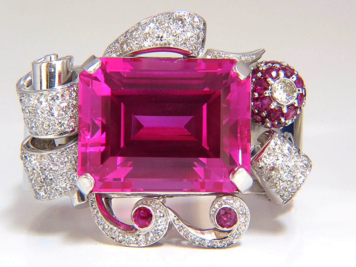 GIA Lab Pink Sapphire Diamonds Ruby Bangle Bracelet Parisian Posh Deco *v