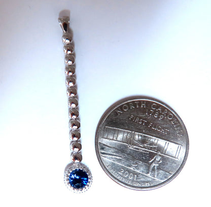 .65ct Natural Blue Sapphire Diamonds Pendant 14kt *v