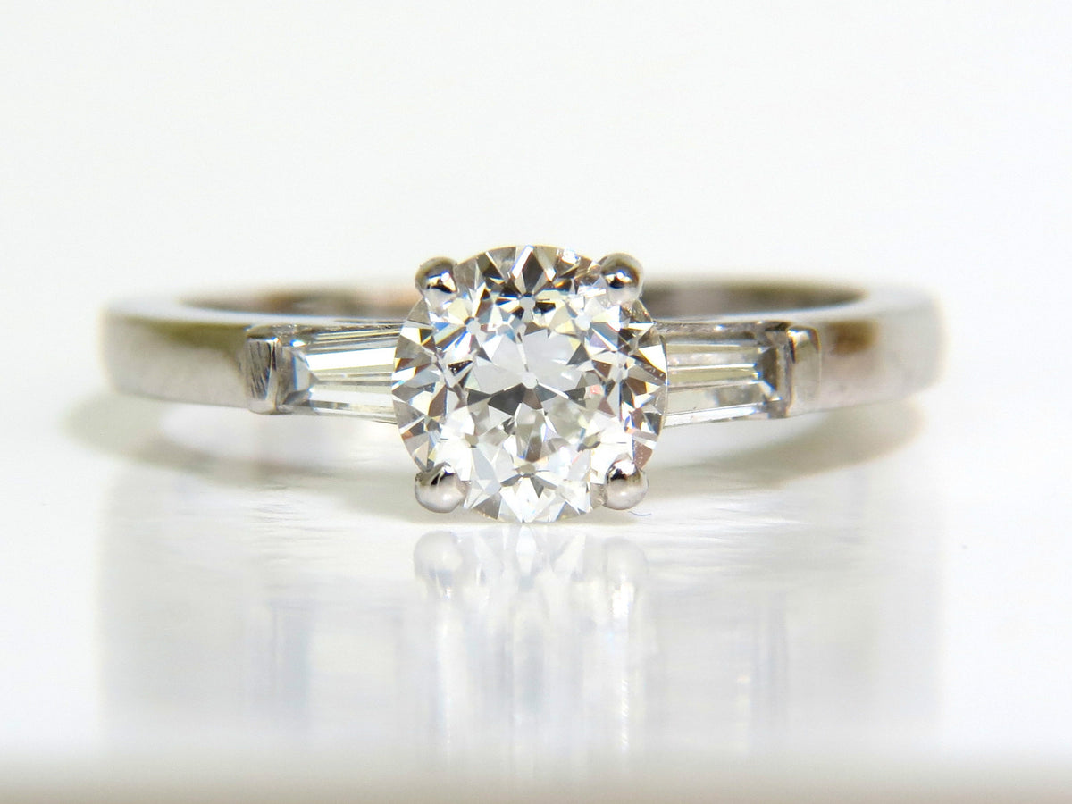 GIA CERTIFIED 1.01CT EUROPEAN CUT NATURAL DIAMOND RING F/VS2 PLATINUM *v
