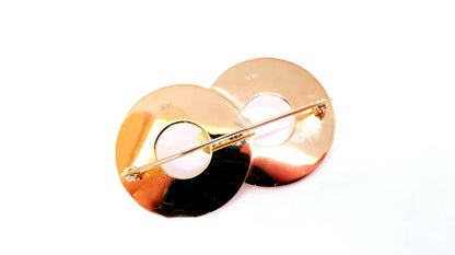 Art Deco Iconic Double Pin Circular Ray 14kt *v
