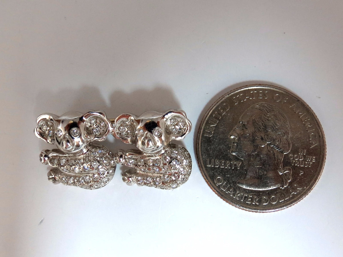 .80ct diamonds "Maki Specie Panda" brooch pin 18kt fertile charm *v