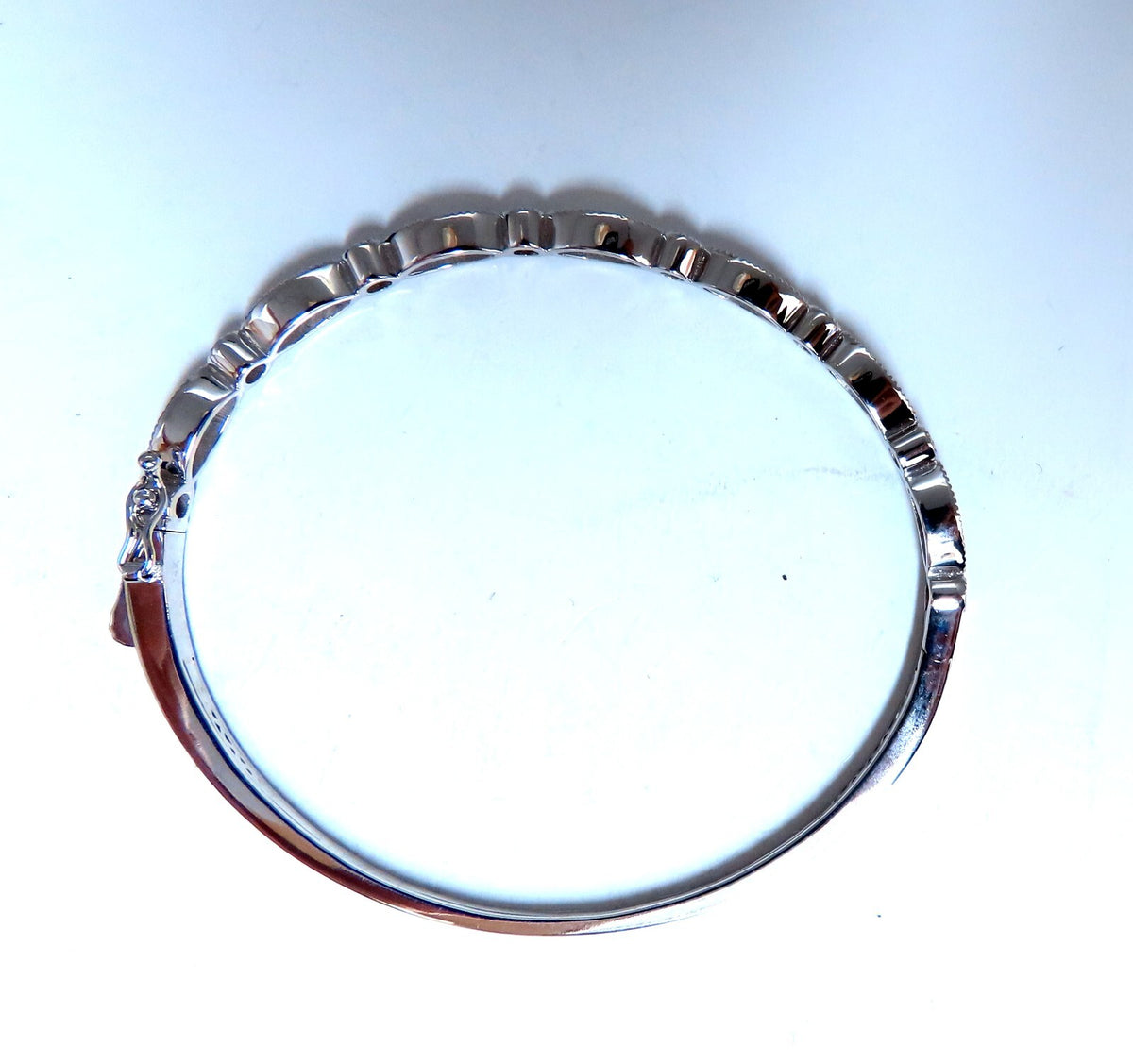 2.20ct Natural Diamonds Edwardian Style Bangle Bracelet 14kt Gold *v