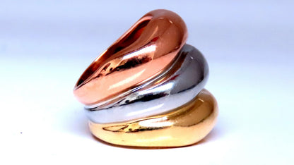 Tri-color Fused Wave Bands 18kt gold 12426 *v