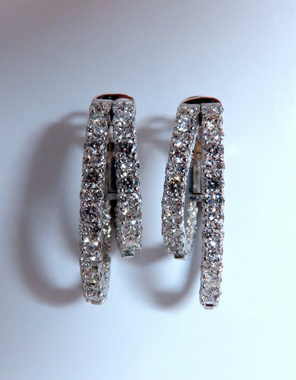2.34ct Natural Double Hoop Diamond Earrings 14kt *v