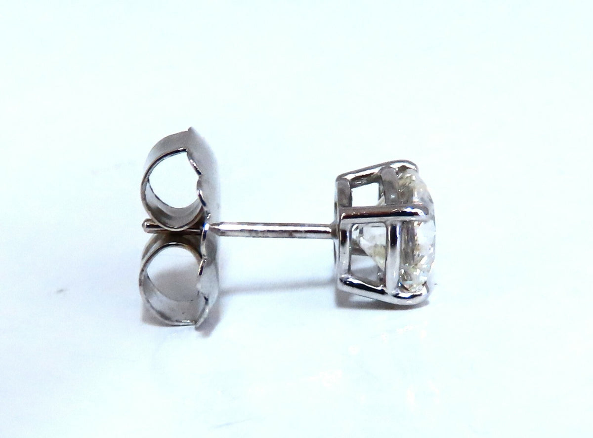 GIA Certified 2.00ct Natural Round Diamond Stud Earrings 14 Karat Ideal Ex *v