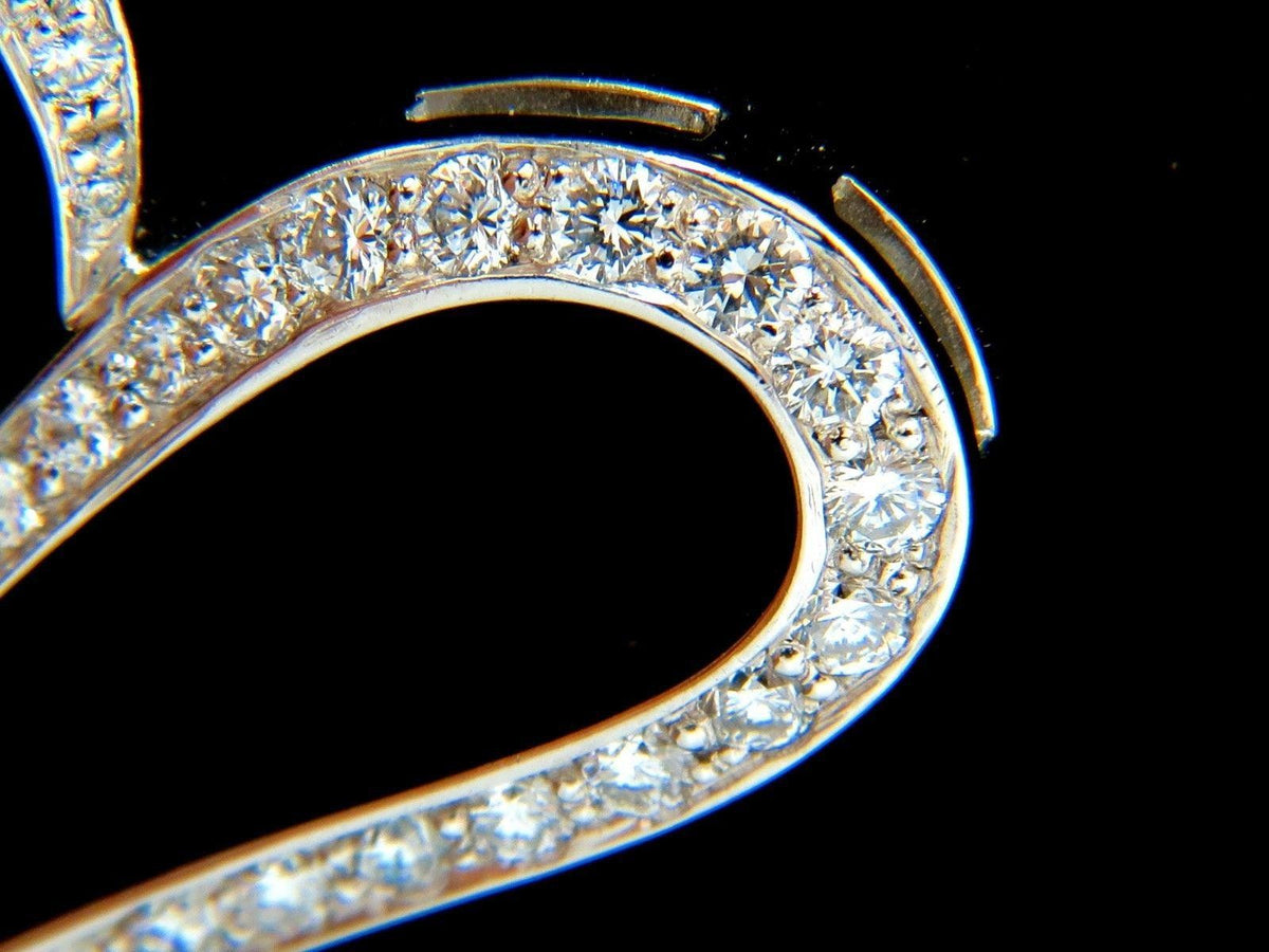 3.00ct ROUND DIAMONDS MODERN SWIRL HEART PENDANT G / VS 14KT & CHAIN 10326 *v