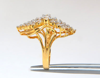 3.50ct Natural Diamonds Rounds Cocktail Prime Cluster ring 14kt**