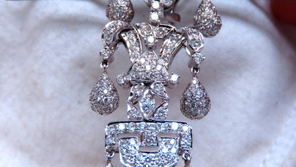 7ct Natural Diamonds Dangle Earrings 18kt gold 12531 *v