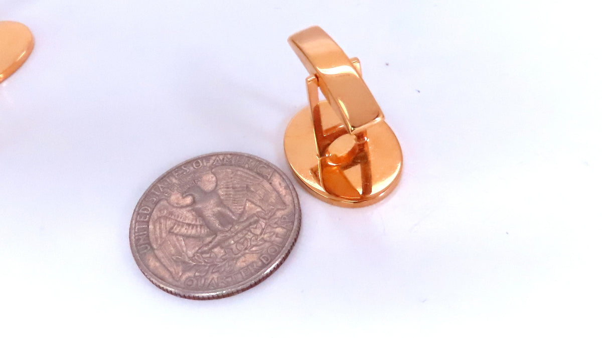 Sunburst Graver Etch Oval Cufflinks 14kt Gold 12367 *v