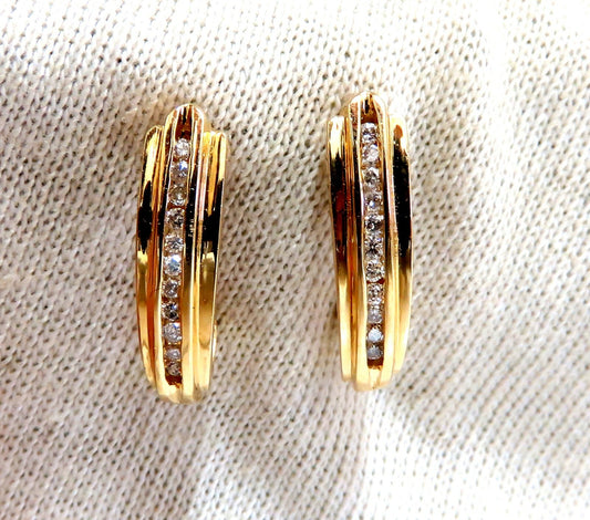 .22ct Diamonds Semi Hoop Earrings 14kt *v