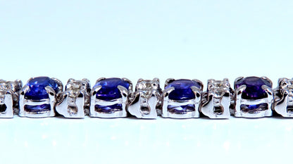 10ct Natural Oval Purple Amethysts Diamonds Tennis Bracelet 14kt Gold *v