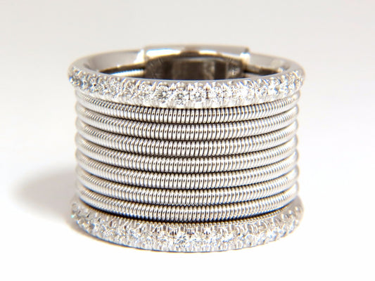 .50ct natural round bead set diamonds wide band 18kt coil wrap *v