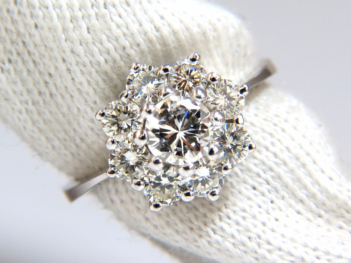 1.40ct natural diamonds raised cluster ring 14kt gold *v