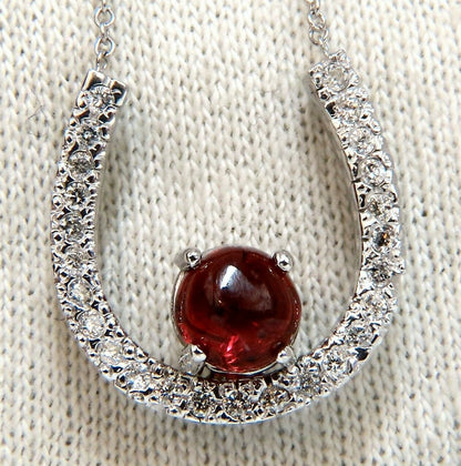 2.55ct Natural Spinel Diamond Horseshoe Necklace 14 Karat *v