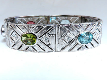 24.30ct Natural Gem Line Vintage Graver Etch Cuff Bracelet 18kt *v