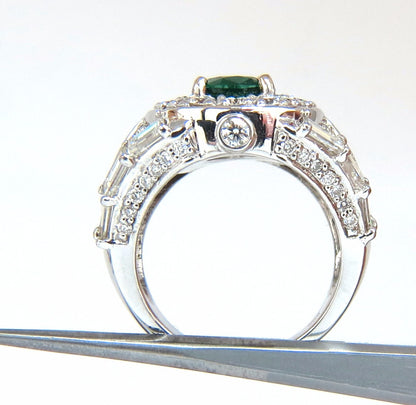 6.00ct natural vivid bright green emerald diamonds ring 14kt*v