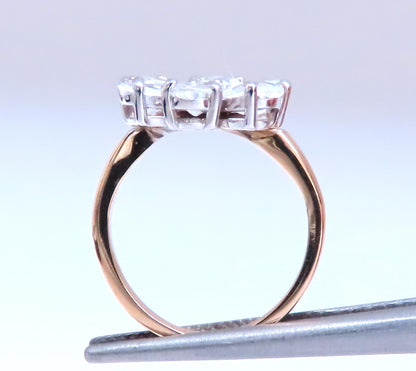 White sapphire Daisy Cluster Clover Ring 14kt Gold 12549 *v