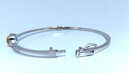 1.20ct Natural Fancy Color Diamonds Bangle Bracelet 14kt Gold Mod Deco Prime *v