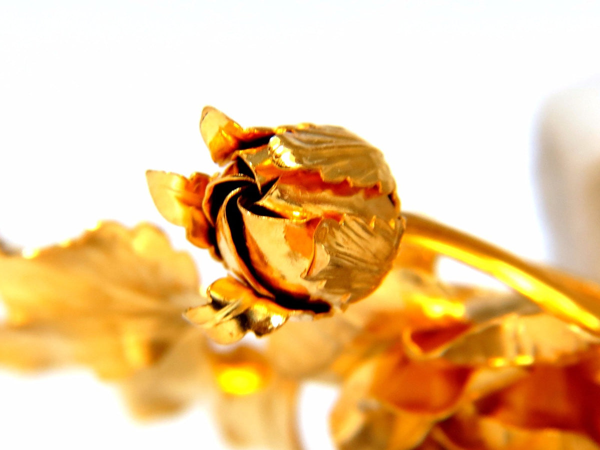 Floral Bundle Still Life Roses Brooch Pin 14kt *v