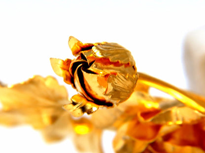 Floral Bundle Still Life Roses Brooch Pin 14kt *v