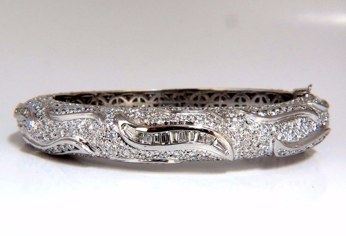 14.02ct natural diamonds eternity encrusted bangle bracelet 18kt Glam *v