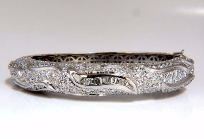 14.02ct natural diamonds eternity encrusted bangle bracelet 18kt Glam *v