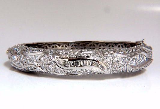 14.02ct natural diamonds eternity encrusted bangle bracelet 18kt Glam *v