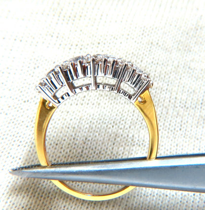 1.35ct Natural Baguette & Rounds Diamonds Band 14kt *v