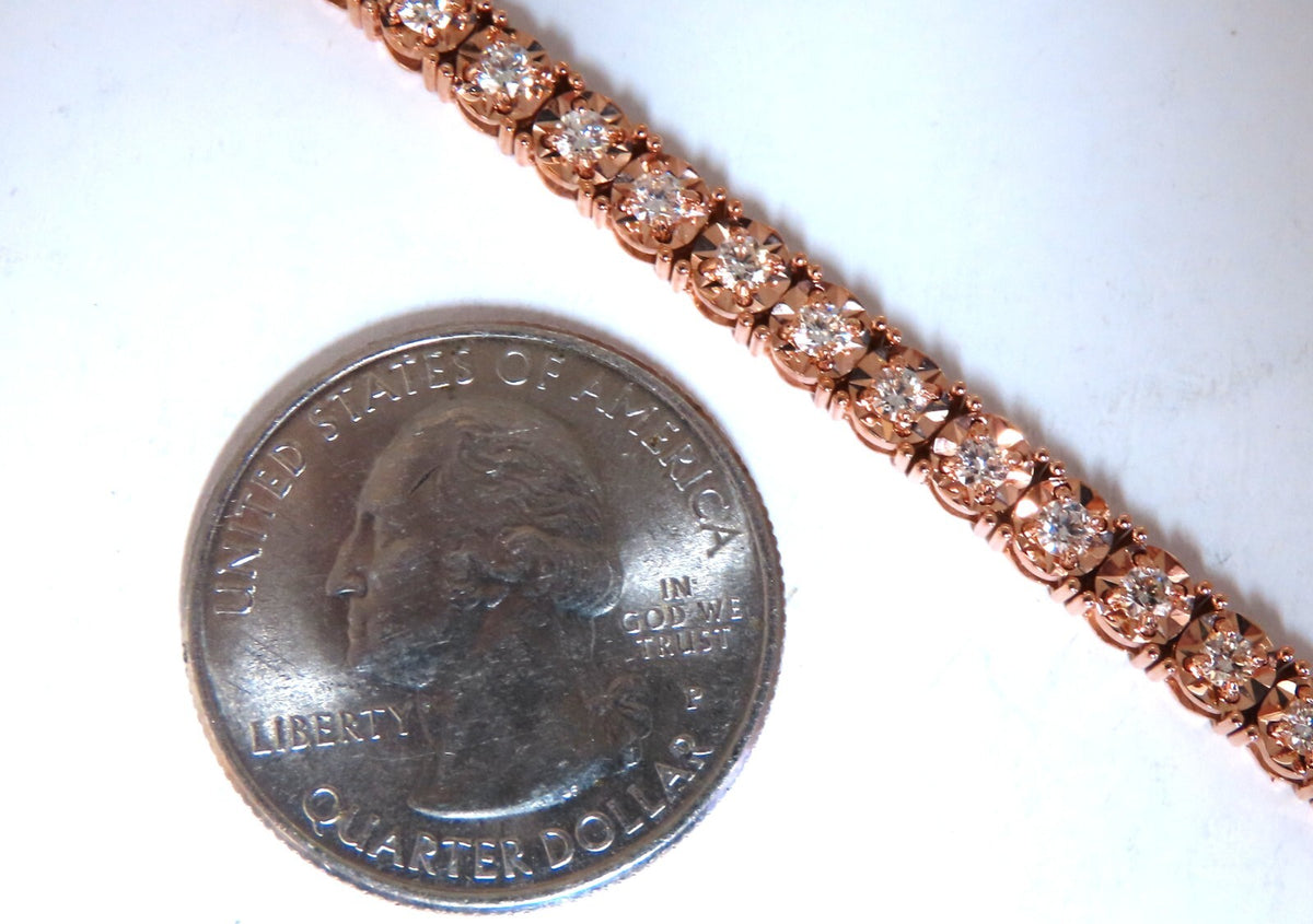 2ct. natural round diamonds tennis bracelet classic 14 karat rose gold *v