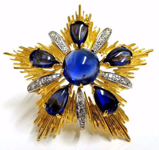 18kt 40ct Royal Medallion Brooch Pin Pendant Pearl Enhancer Ascot Knot *v