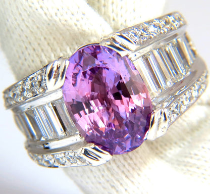 GIA 8.50ct natural no heat sapphire diamond ring 14kt. unheated purple pink *v
