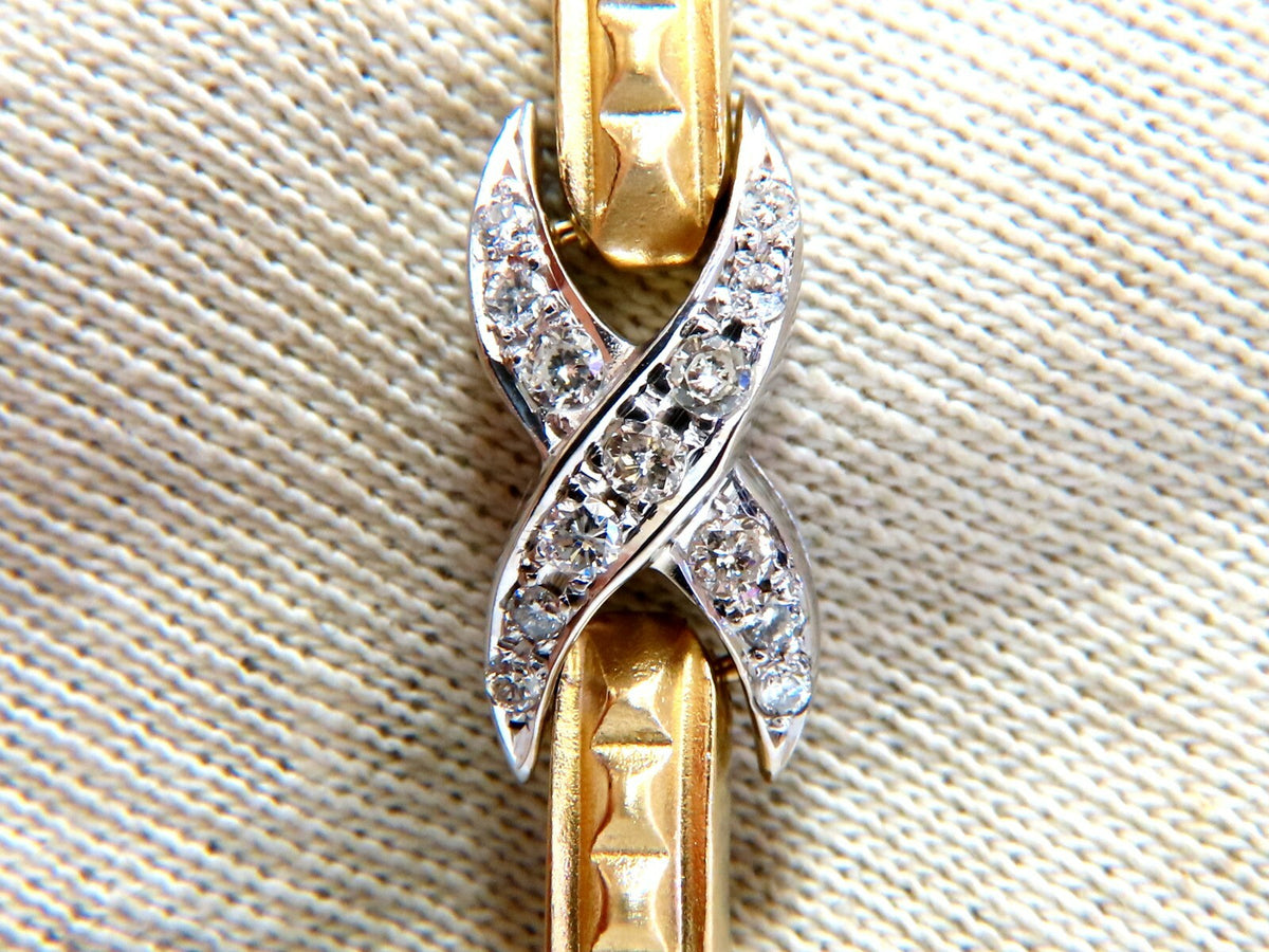 1.54ct natural round diamonds x bracelet 14 karat gold two-tone 7.5 *v
