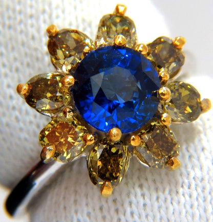 GIA Certified 1.58ct Natural Blue Sapphire Diamonds ring 14kt 10271 *v