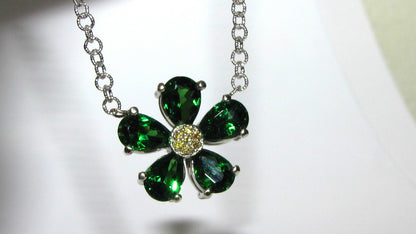 4.60CT NATURAL TSAVORITE YELLOW DIAMOND PENDANT *v