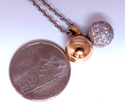 1.18ct Natural Diamonds Ball & Gold Dangle Pendant 14kt *v