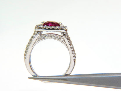 2.73CT NATURAL BRIGHT PINK TOURMALINE DIAMOND RING SPLIT SHANK 14KT *v