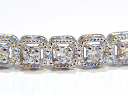.90CT SQUARED ROPE TWIST ENCASE NATURAL DIAMONDS BANGLE BRACELET 14KT *v