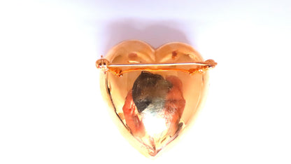 Dome Puff Heart Pin 14kt gold 12539 *v