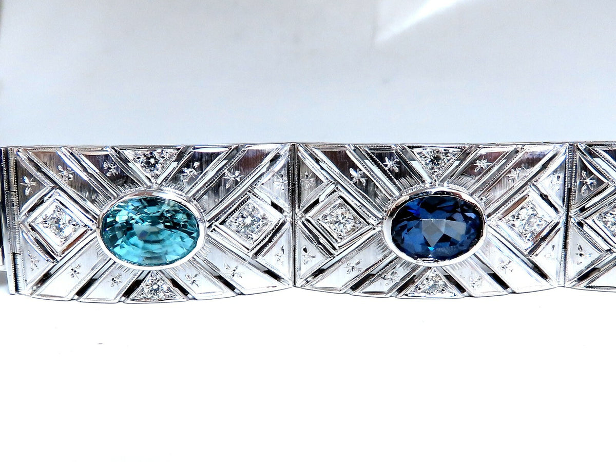 24.30ct Natural Gem Line Vintage Graver Etch Cuff Bracelet 18kt *v