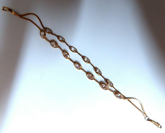 Double Strand CZ yard link bracelet 14kt *v