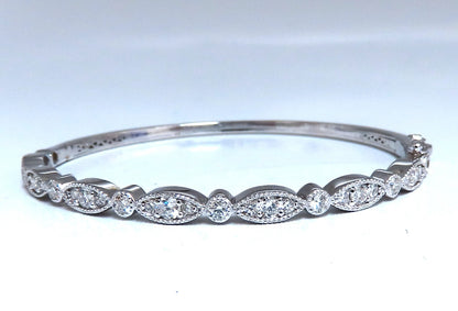 2.20ct Natural Diamonds Edwardian Style Bangle Bracelet 14kt Gold *v