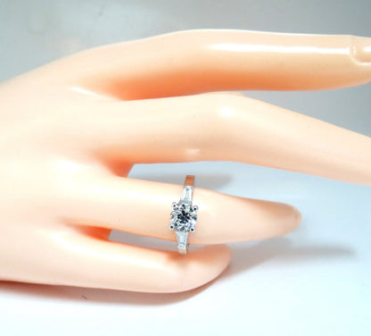 GIA Certified .90ct + .36ct Round Natural Diamond Engagement Ring Platinum *v