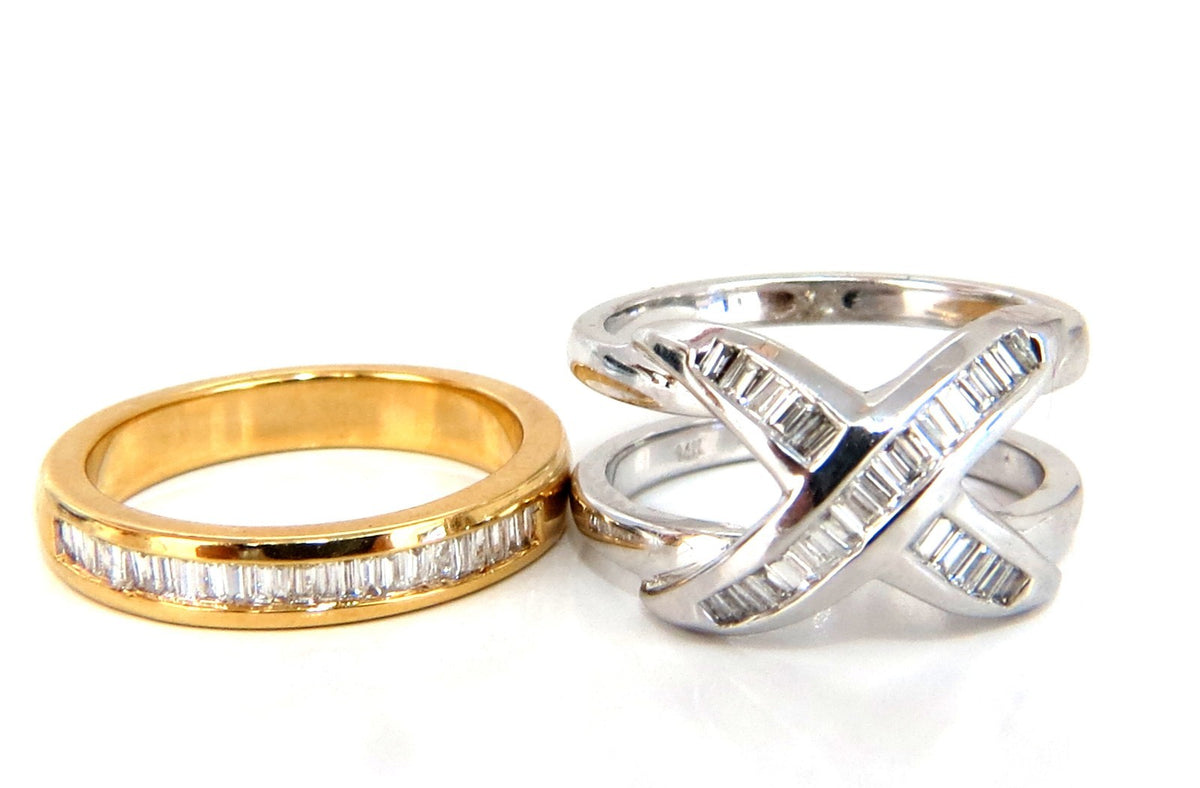 1.00ct Band & Insert Natural Diamonds X Ring 14kt *v