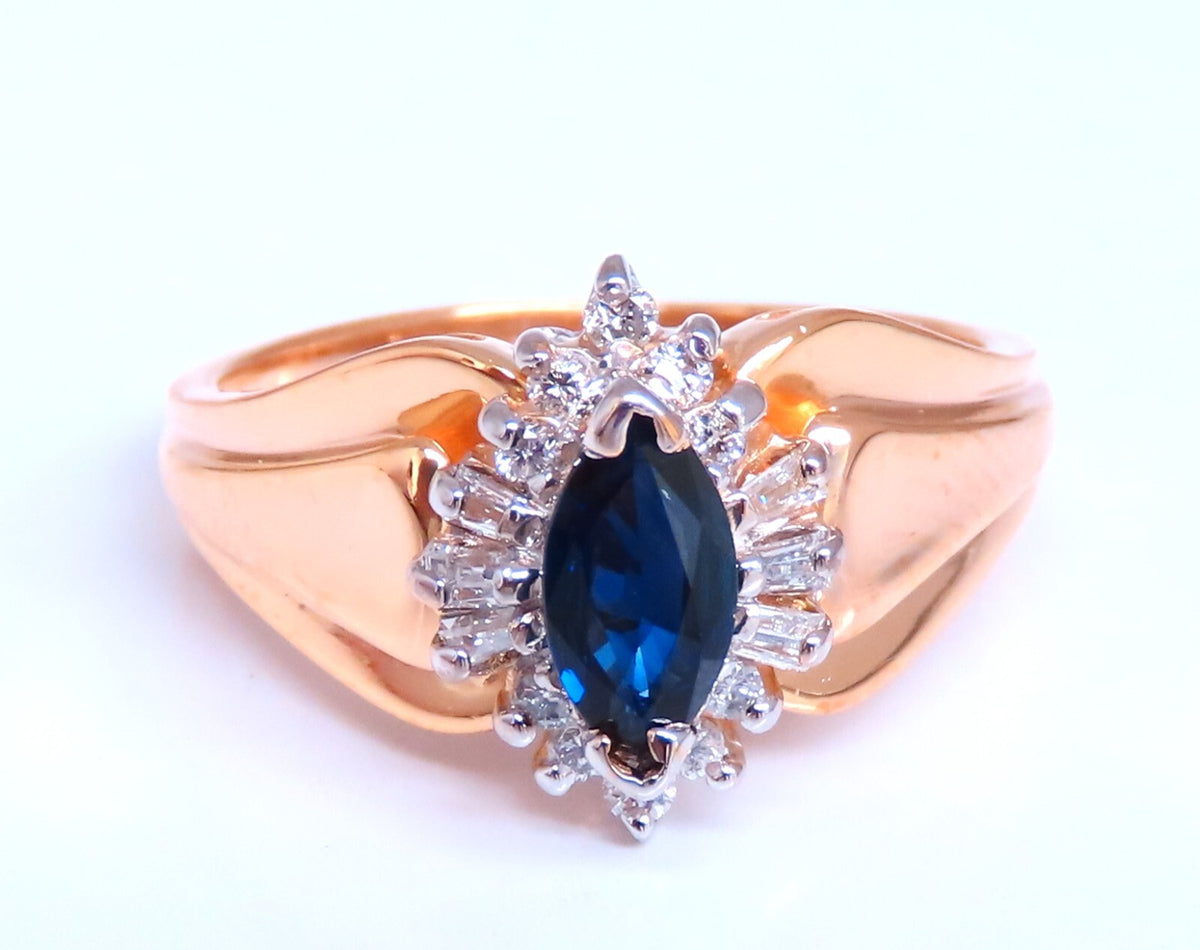 Sapphire Diamonds Standard Cathedral Ring 14kt *v