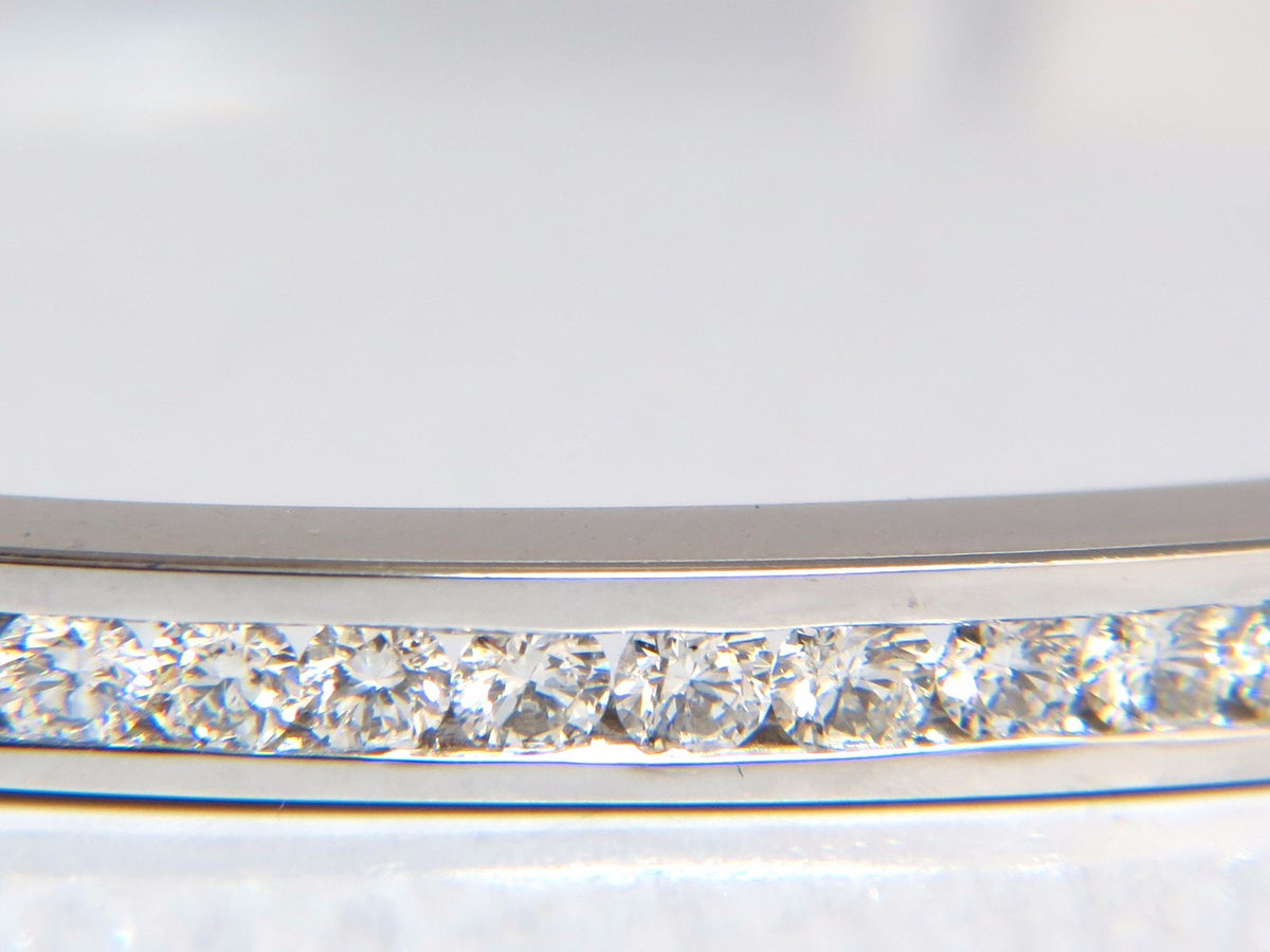 1.30ct natural round diamonds bangle bracelet g/vs  channel 14kt *v