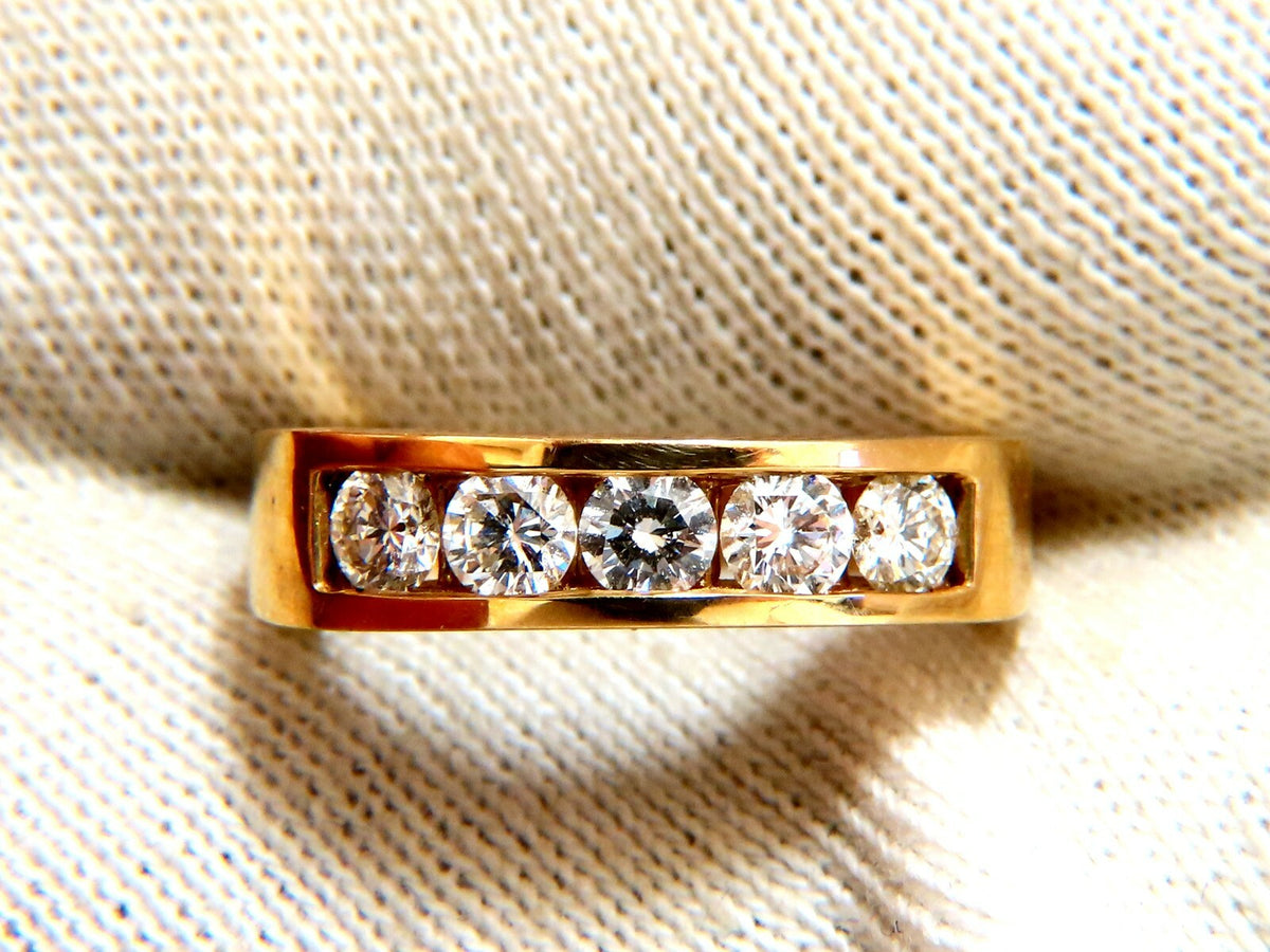 .70ct Natural Round Diamonds 5 Band Channel Ring 14kt *v