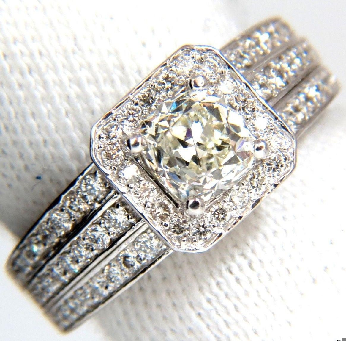 GIA Certified 1.20ct natural cushion cut diamonds ring 14kt 10024 *v